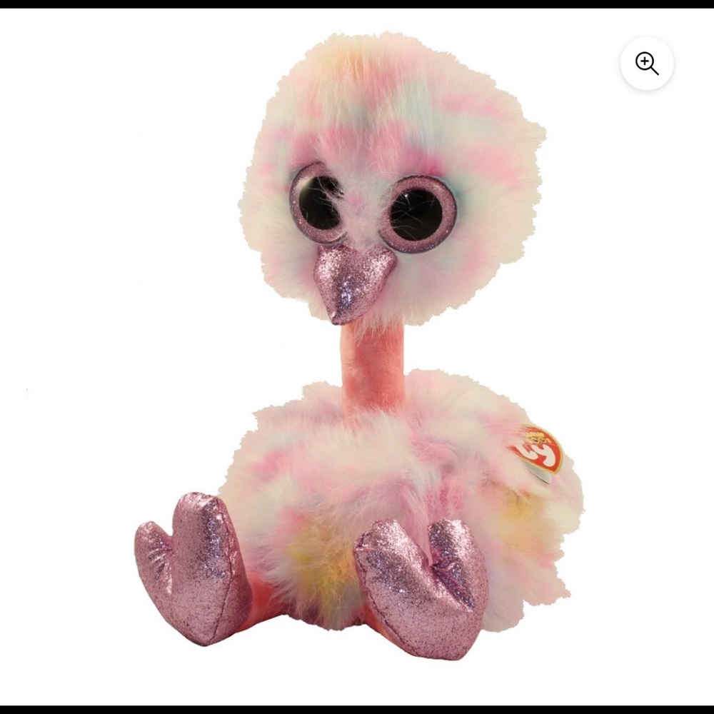 TY BEANIE BOOS AVERY THE PINK OSTRICH
